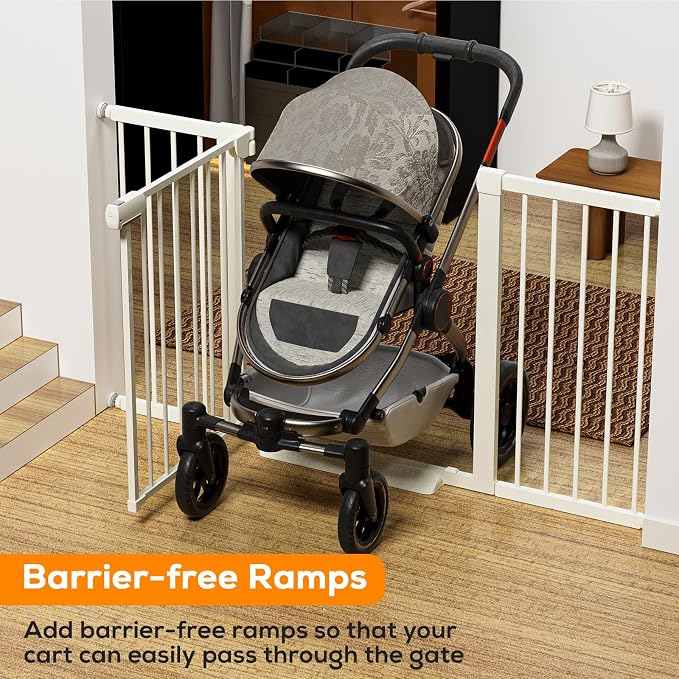 29.5-40.6" Baby Gate for Stairs, Pressure Mounted Dog Gate Indoor, Auto Close - Image 4