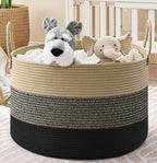 67L Storage Basket for Organizing, Cotton Rope Woven Blanket Basket, Toy - Image 9