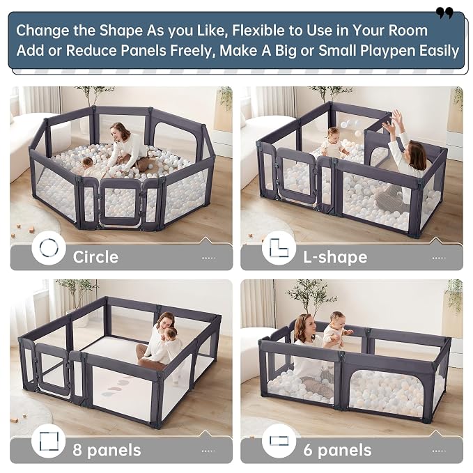 Baby Playpen, Large Play Pen for Babies and Toddlers - Image 2