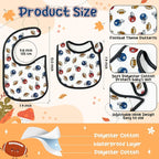 7Pcs Cotton Waterproof Baby Bibs Hook Loop Closure Newborn Bib Keepsake Baby - Image 2