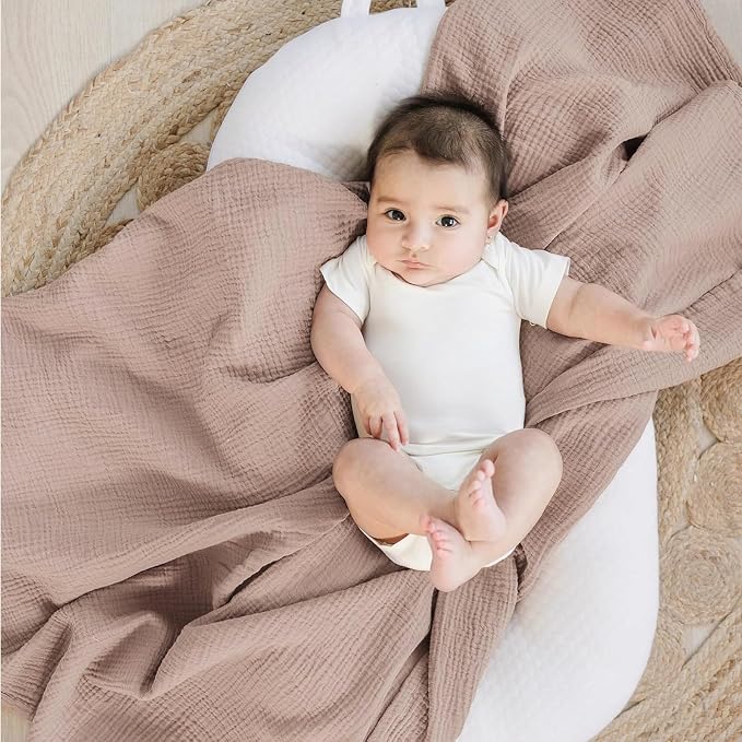 Konssy 3 Pack Muslin Swaddle Blankets - Image 3