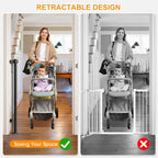 55 Inch Retractable Baby Gates Extra Wide, 41 Inch Reinforced Extra Tall Gate - Image 6