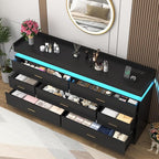 7 Drawer Dresser with LED Light and Charging Station, Wide Drawer Organizer - Image 4