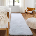 ONASAR White Runner Rugs for Bedroom Living Room, Washable Luxury Bedside by ONASAR