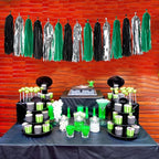 Black Green Silver Tassel Garland - Image 2