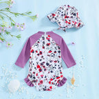 WOLBAY Baby Girl Swimsuit Long Sleeve One Piece Rash Guard - Image 3