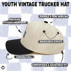 Funky Junque Premium Kids Trucker Hat Vintage Snapback Baseball Cap - Image 4