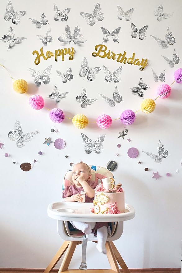 3D Silvery Butterfly Wall Stickers - Image 4