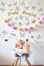 3D Silvery Butterfly Wall Stickers - Image 4