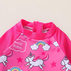 Infant Baby Girl Swimsuit One-Piece Long Sleeve Rash Guard - Image 5