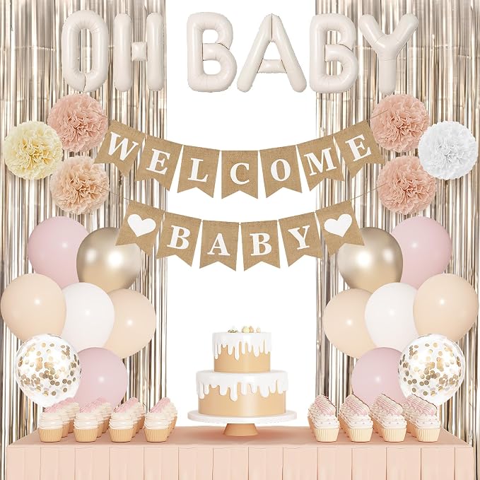 Ouddy Party Champagne Gold Boho Baby Shower Decorations - Image 2