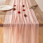 6pcs Pink Gauze Rustic Cheesecloth Table Runner 120 Inch 10 FT - Image 5