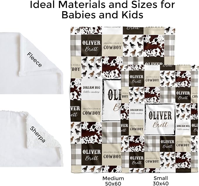 MDPrints Cowboy Personalized Baby Blankets - Image 5