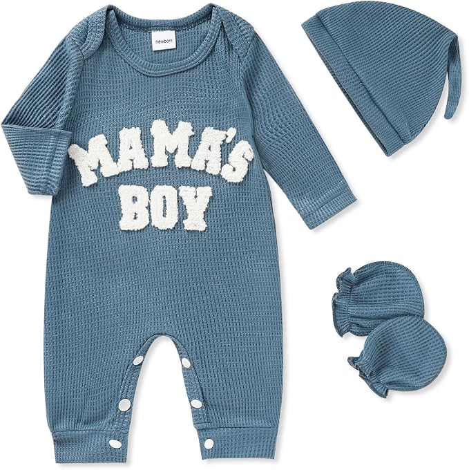 GRNSHTS Newborn Baby Boy Romper Coming Home Outfits Letter Print Bodysuit by GRNSHTS