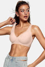 OEAK Womens Deep V Bras Wireless Comfortable Bra Supportive No Underwire Bras - Image 5