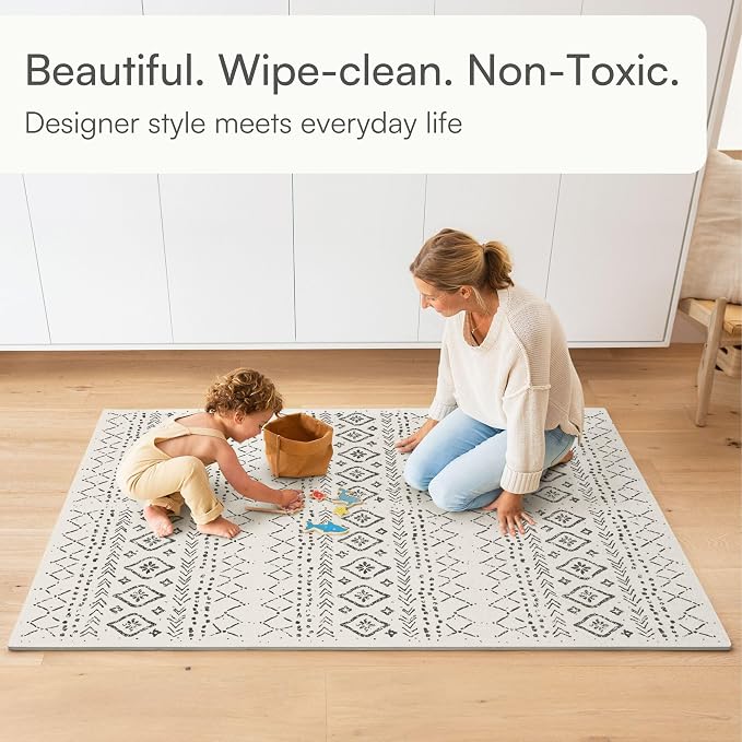 Baby Play Mat for Floor – 4x6ft Boho | Soft Non Toxic Premium EVA Foam Tiles - Image 2