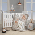 Lambs & Ivy Painted Forest Gray/Beige Fox and Bear Baby Crib Musical Mobile - Image 4