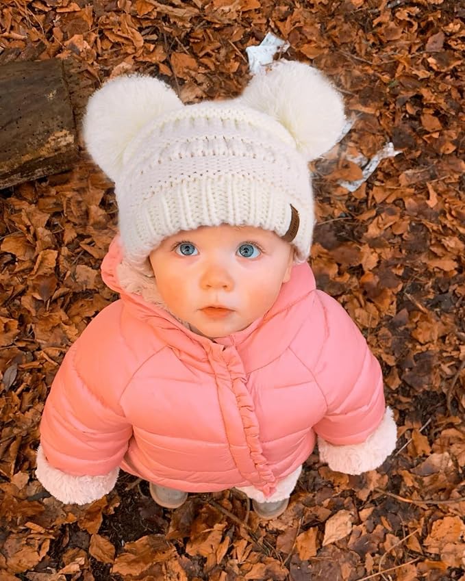 FURTALK Baby Winter Knitted Beanie Hat Soft Warm Lined Pom Pom - Image 8