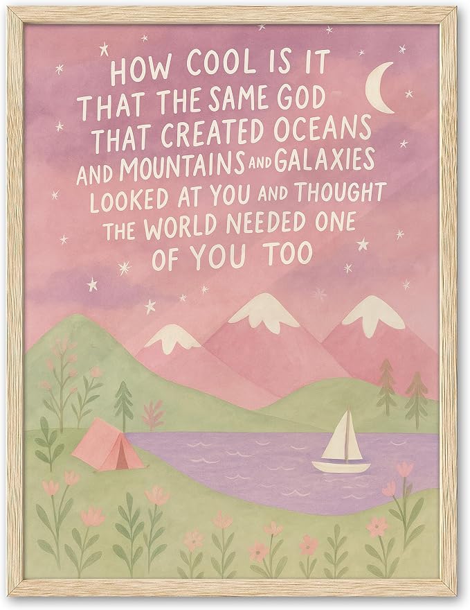 KensTro Natural OAK Wood Same God Creation Framed Wall Art, 12x16in by KensTro