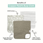 Copper Pearl Premium Baby Burp Cloths - Image 2