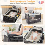 BABY JOY 4 in 1 Pack and Play, Portable Baby Playard - Image 2