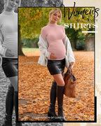 4 Packs Womens Maternity Shirts Long Sleeve Cotton Ribbed Pregnancy Mock Neck - Image 2