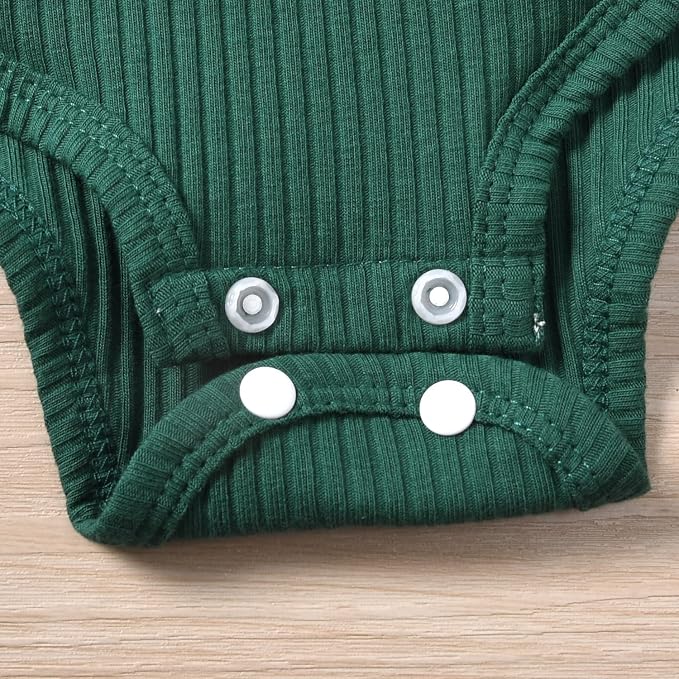 Aalizzwell Preemie Newborn Infant Baby Girls Clothes Ribbed Romper Bodysuit - Image 5