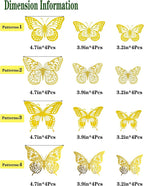 JOSDIOX 3D Butterfly Wall Decor Sticker -48 Pcs, 4 Styles, 3 Sizes Gold - Image 5