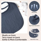100% Cotton Muslin Baby Bibs 10-Pack Baby Drool Bibs - Image 2