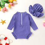 YOUNGER TREE Infant Baby Girls Swimsuit Long Sleeve Swimsuits One Piece - Image 3
