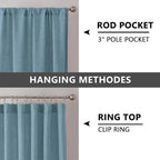 Tollpiz Linen Tier Curtains Rod Pocket Semi Sheer Short Kitchen Curtain Half - Image 5