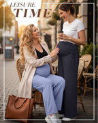 Neer 3 Pack Women's Maternity Pants Over The Belly Loose Pregnancy Pants - Image 2