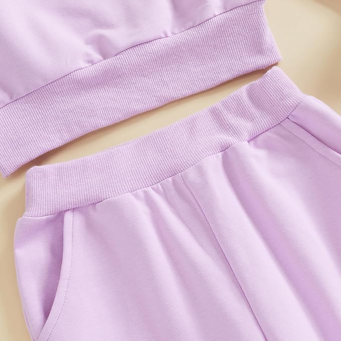 fyclemt Toddler Baby Girl Satin Pajama Set Feather Trim Long Sleeve Button - Image 3