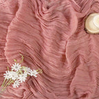 FEXIA Dusty Rose Pink Table Runner Cheesecloth by FEXIA