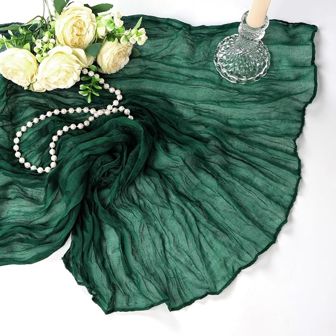 6 Pack Christmas Table Runner Emerald Green Cheesecloth 10Ft Gauze Cheese Cloth - Image 7