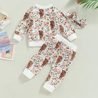 3Pcs Baby Girl Outfits Daisy Sweatshirt + Pants + Headband Infant Fall Winter - Image 7