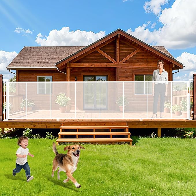 236" Retractable Baby Gate Extra Wide, Mesh Gate Long Child Gate Pet Gate by Dueelala