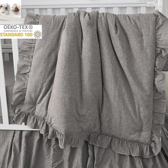 Brandream Crib Bedding Set 3 Pieces Ultra Soft 100% Cotton Bohemian Neutral - Image 3