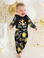 Fommy Newborn Baby Boy Clothes Plaid Letter Print Long Sleeve Hoodies + Long - Image 2