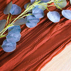 FEXIA 6 Pack Terracotta Table Runner 35x120 Inches Rust Cheesecloth Table - Image 3