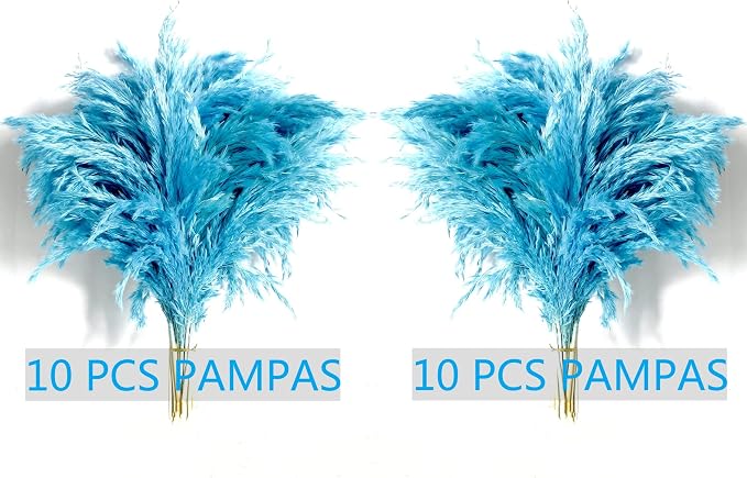 Blue Pampas Grass for Home Decor - Image 2