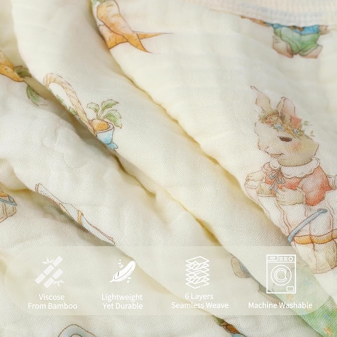 Ultra Soft Muslin Baby Blanket, Made of Viscose from Bamboo, A Versatile - Image 3