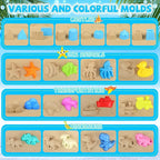 Beach Toys, 3 Collapsible Beach Bucket, Sand Castle Building Kit, Sand Molds - Image 2