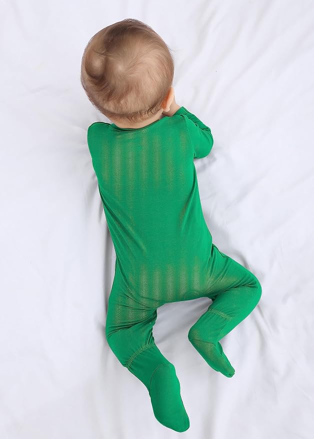 Baby Boy Footed Pajamas with Mittens, Rayon Made from Bamboo Sleepers, 2 Way - Image 6