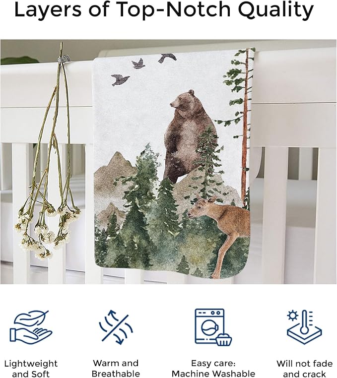 MDPrints Global Woodland Personalized Baby Blanket - Image 4