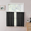 Tollpiz Linen Tier Curtain Rod Pocket Semi Sheer Half Kitchen Curtains Burlap by Tollpiz