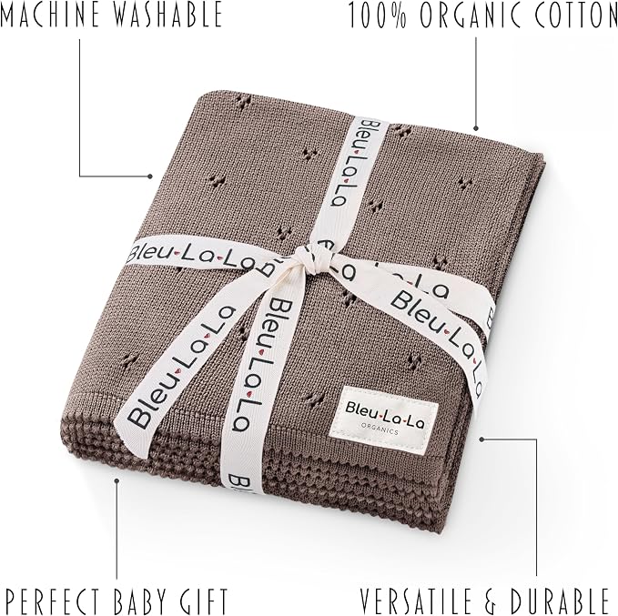 Organic Unisex Pointelle Receiving Swaddle Blanket - Image 3