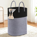 Laundry Basket, Woven Cotton Rope Laundry Hamper, Versatile Storage by Artfeel