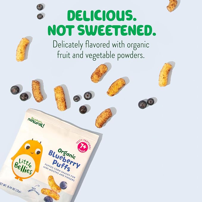 Little Bellies Organic Blueberry Puffs Baby Snack - Image 6