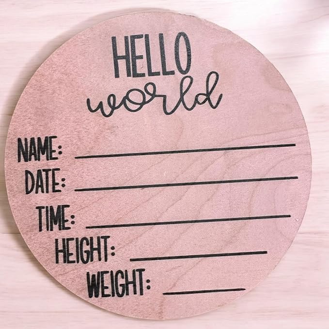 Baby Shower Sign, Newborn Girl Nursery Decor, Wood round, Girls decorative - Image 2